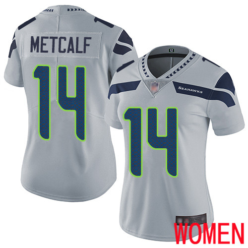 Seattle Seahawks Limited Grey Women D.K. Metcalf Alternate Jersey NFL Football #14 Vapor Untouchable->youth nfl jersey->Youth Jersey